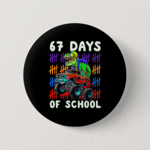 Frohe 67 Schultage 67. Tag Smarter Six Seven Button