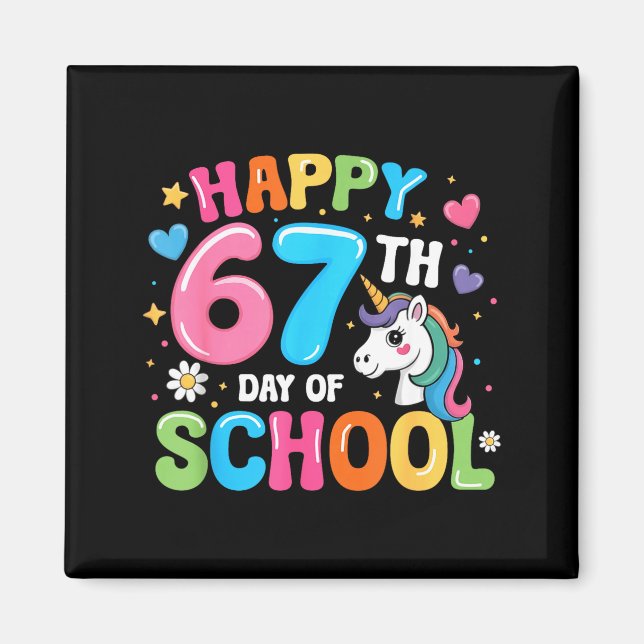 Frohe 67. Schultage Lehrer Schüler 67 Meme Magnet (Vorne)