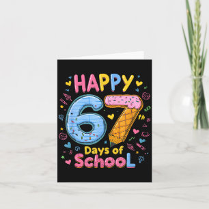 Frohe 67 Schultage Six Seven Kinder Jungen Mädchen Karte