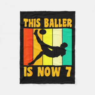 Frohe 7. Geburtstag 7 Jahre alte Vintage-Fußball 7 Fleecedecke