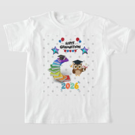 Frohe Abschlussfeier 2026 - Süße Eule & Bücher T-Shirt