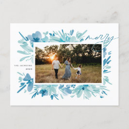 Frohe Abstrakte blaue Blume Weihnachten