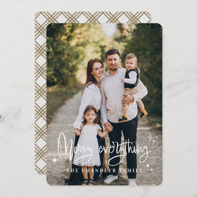 Frohe Alles Familie Weihnachten Weihnachtskarte (Vorne/Hinten)