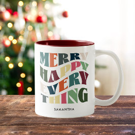 Frohe Alles Groovy Weihnachten Zweifarbige Tasse