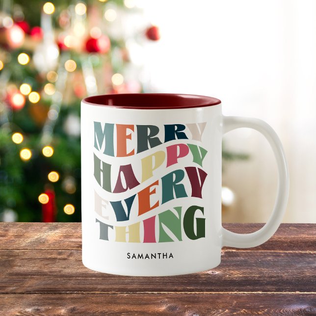 Frohe Alles Groovy Weihnachten Zweifarbige Tasse (Von Creator hochgeladen)