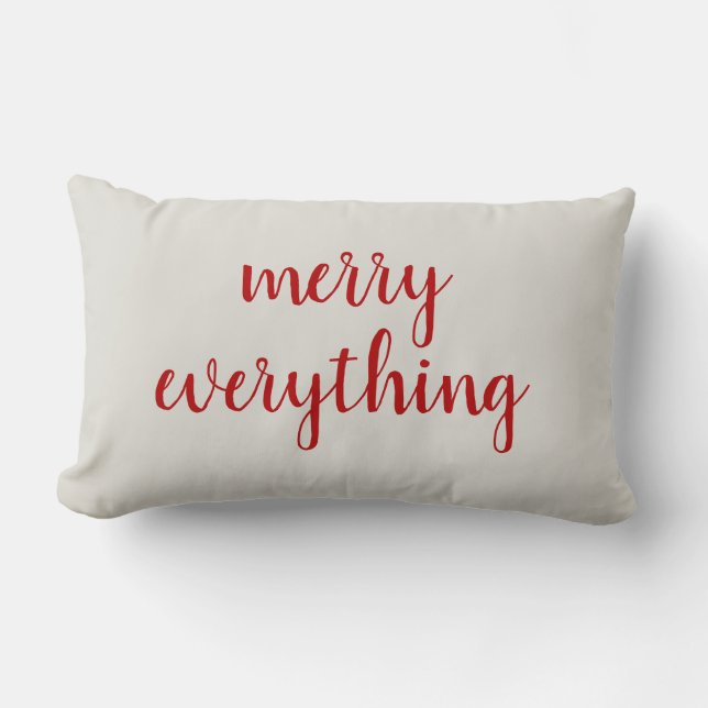 Frohe alles Weihnachten Red Script Throw Kissen (Vorderseite)