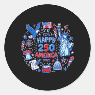 Frohe amerikanische 250. Jubiläumsfeier 1776-2026 Runder Aufkleber
