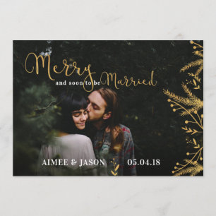 Frohe bald Verheiratet Weihnachten Save the Date s