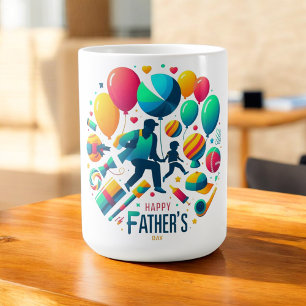 Frohe Ballonfeier zum Vatertag Kaffeetasse