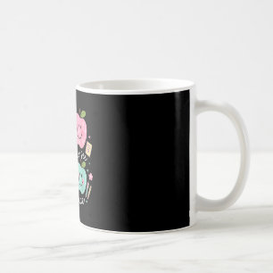 Frohe Begegnung Hippie-Lächeln Zurück zur Schule Kaffeetasse
