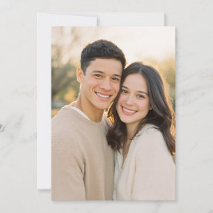 Frohe Beige Realistische Fotografie Einladung