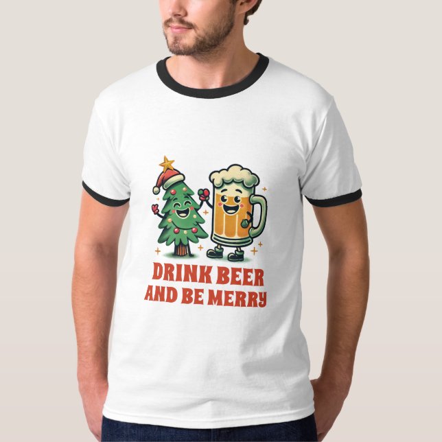Frohe Betrunkene Weihnachten T-Shirt (Vorderseite)