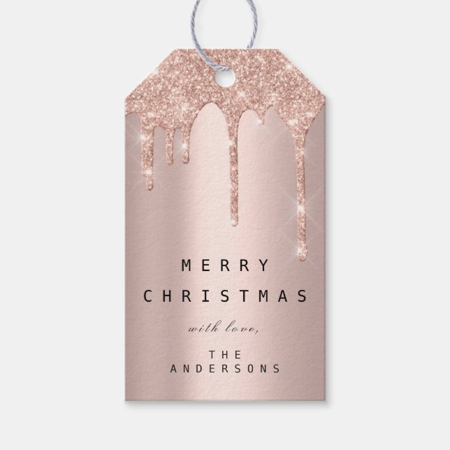 Frohe bis Feiertage Geschenk Tag Glitzer Tropfen P Geschenkanhänger (Vorderseite)