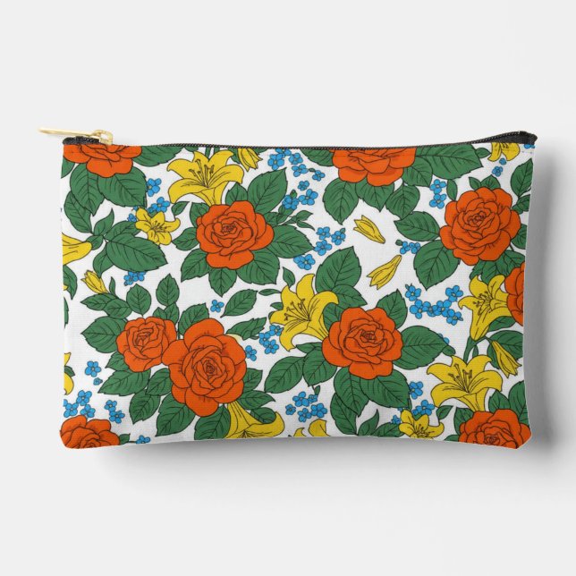 Frohe Blumen Klar Zubehörtasche (Vorderseite)
