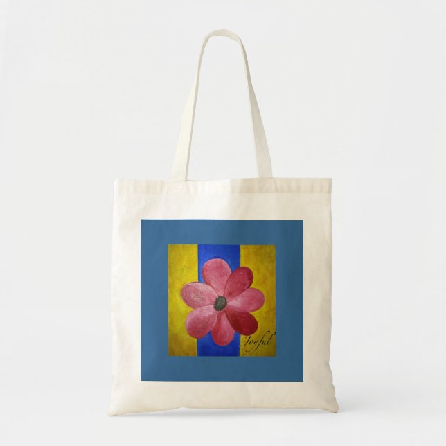 Frohe Blumen-Tasche Tragetasche (Vorne)