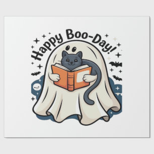 Frohe Boo-Tag Geist-Katze PNG - Gruselig Süße Über Geschenkpapier
