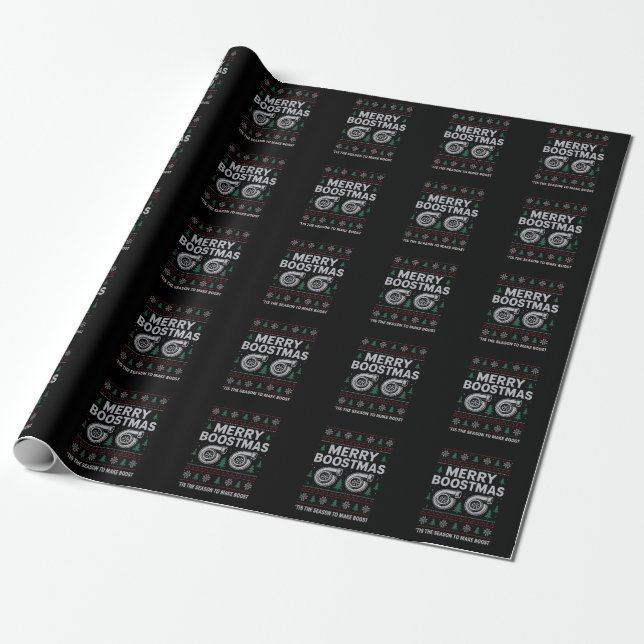 Frohe Boostmas Turbo Weihnachtspullover Autorennen Geschenkpapier (Ungerollt)