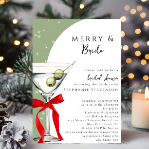 Frohe & Braut Martini Weihnachten Brautparty Einladung
