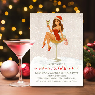 Frohe & Braut Weihnachten Brautparty Einladung