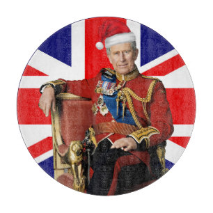 Frohe britische Weihnachten König Charles III  Schneidebrett