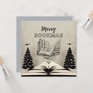 Frohe Buchweihnachtskarte Vintage-Weihnachten Bu Karte