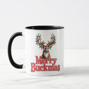 Frohe Buckmas Hirschkopf Jagd Urlaub Weihnachten Tasse