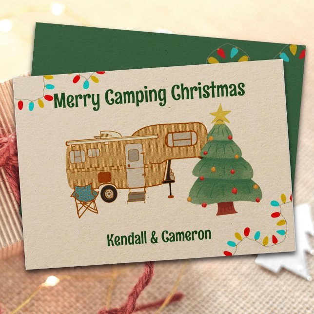 Frohe Camping Weihnachts-Fifth Wheel Grußkarte Einladung (Von Creator hochgeladen)