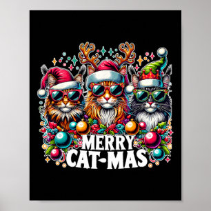Frohe Catmas Weihnachts-Crew Weihnachtslustige Kat Poster
