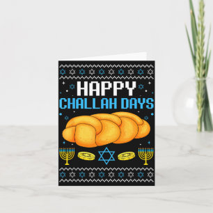 Frohe Challah-Tage Hässliches Weihnachten Chanukka Karte