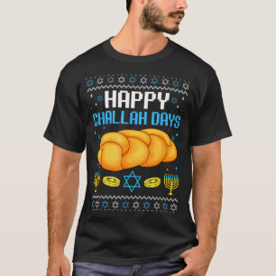 Frohe Challah-Tage Hässliches Weihnachten Chanukka T-Shirt
