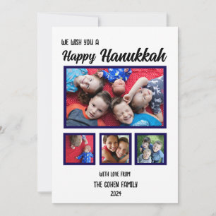Frohe Chanukka-Familienfoto-Postkarte einfach klas Feiertagskarte