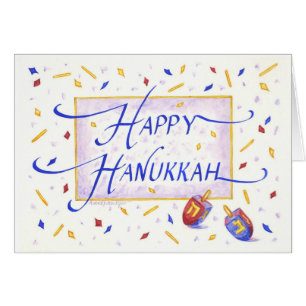 Frohe Chanukka Festive Dreidels Grußkarte