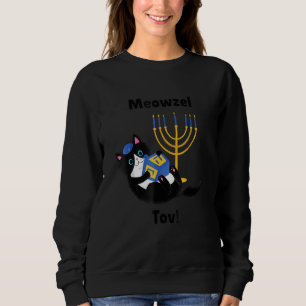 Frohe Chanukka jüdische Katzenbesitzerin hässliche Sweatshirt