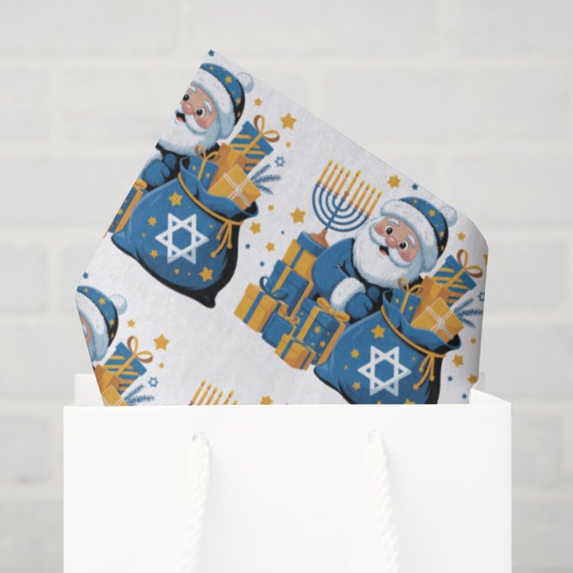 Frohe Chanukka Santa  Seidenpapier (Geschenktüte)