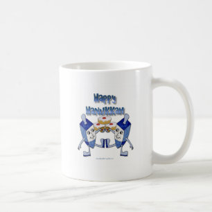 Frohe Chanukka tanzende Dreidels Berliner Tasse