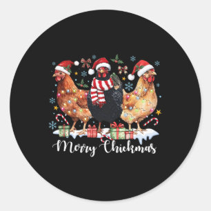 Frohe Chickmas Weihnachtsgebäck Coquette Hühnchen Runder Aufkleber