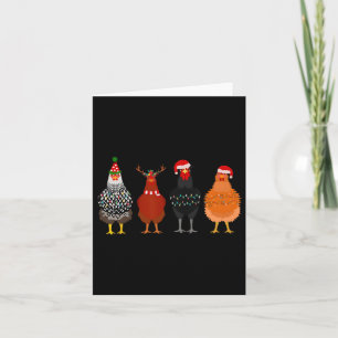 Frohe Chickmas WeihnachtsLICHT Weihnachtsmannmütze Karte
