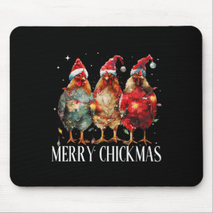 Frohe Chickmas WeihnachtsLICHT Weihnachtsmannmütze Mousepad