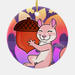 Frohe Chipmunk - Keramik Ornament