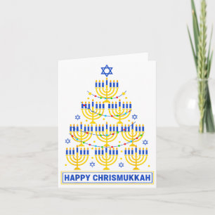 Frohe Chrismukkah Chanukka Licht Baum Jüdischer Fe Karte