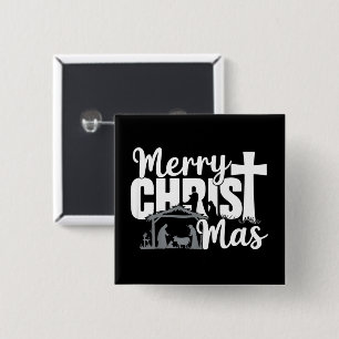 Frohe Christ Mas Christlich Weihnachten Jesus Fami Button