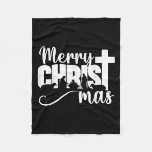 Frohe Christ Mas Christliche Weihnachten Jesus Chr Fleecedecke