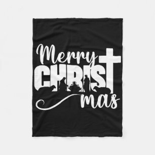Frohe Christ Weihnacht Christlich Weihnachten Jesu Fleecedecke