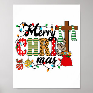 Frohe Christ Weihnacht Christlich Weihnachten Jesu Poster