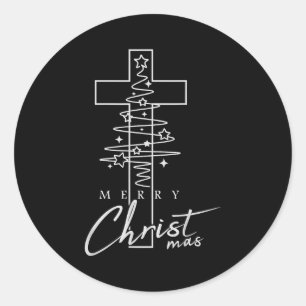Frohe Christ Weihnachten Christlich Weihnachten Je Runder Aufkleber