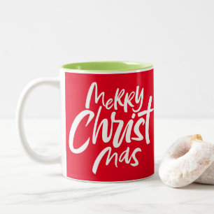 Frohe Christliche Christus Jesus Weihnachten Rot G Zweifarbige Tasse