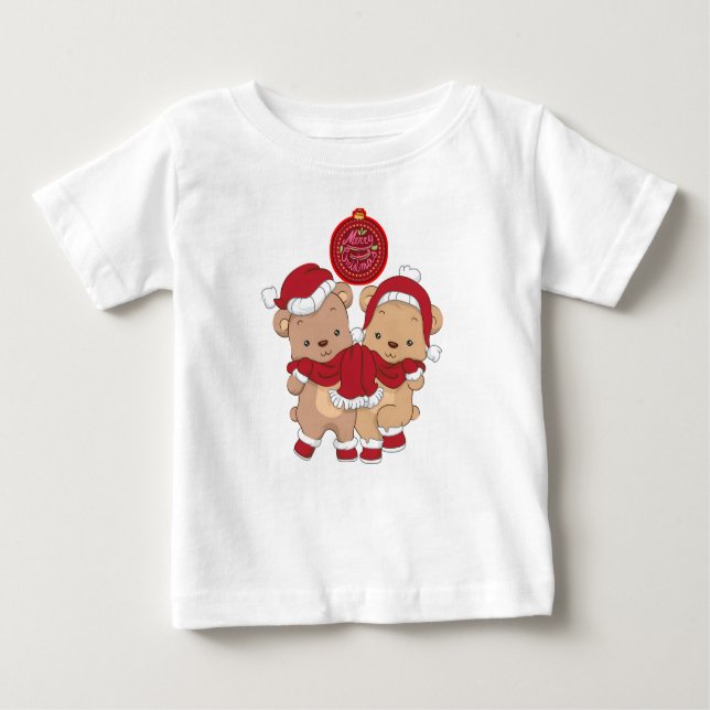 : Frohe Christmas Baby Fine Jersey T - Shirt (Vorderseite)