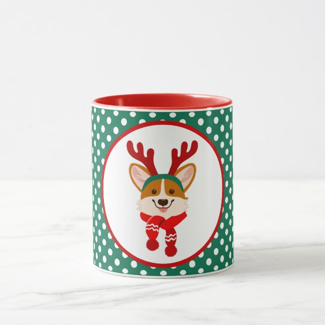 Frohe Christmas Corgi Dog Tasse (Zentrum)