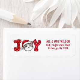 Frohe Christmas Kitty Cat " JOY " Rücksendeadresse