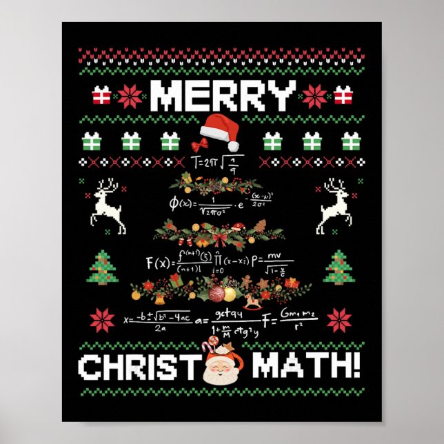 Frohe Christmath Lustige Weihnachten Mathe Baum Sc Poster (Vorne)